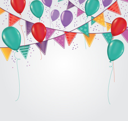 Couleurs de Pull drapeaux triangulaires et des ballons fond vecteur
