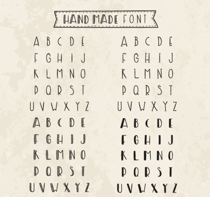 Lettres peints ¨¤ la main vecteur mat¨¦riel de conception