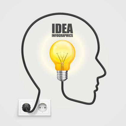 Cerveau vecteur mat¨¦riel ampoule