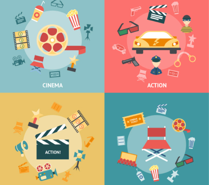 4 lments de film illustrateur vecteur matriel
