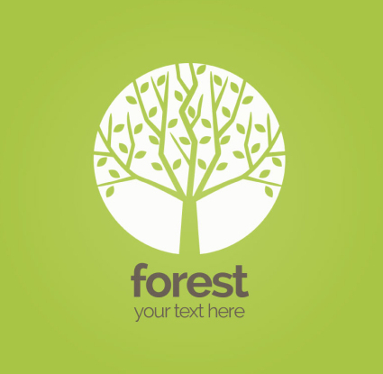 Les arbres verts signe vecteur mat¨¦riel
