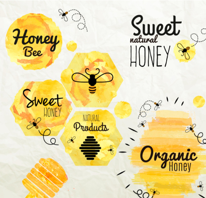6 aquarelle ch¨¦rie ¨¦tiquette vector carte