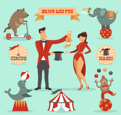 9 vectorielle cirque de bande dessin¨¦e ¨¦l¨¦ments