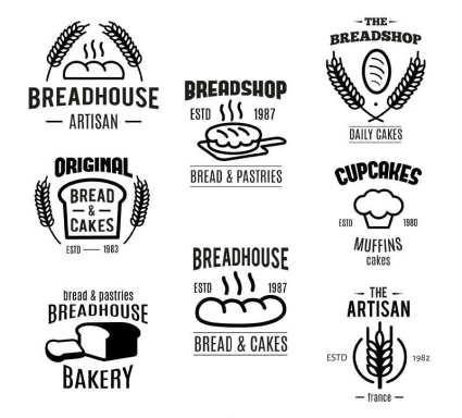 8 Bakery mat¨¦riel vecteur de l'¨¦tiquette