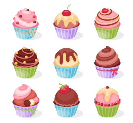 9 cartoon gateau vector mat¨¦riel