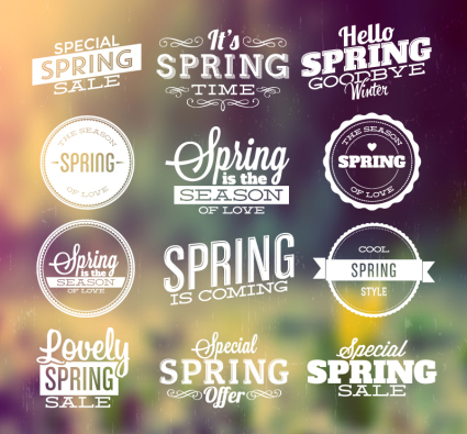 12 printemps mat¨¦riel label promotionnel vecteur