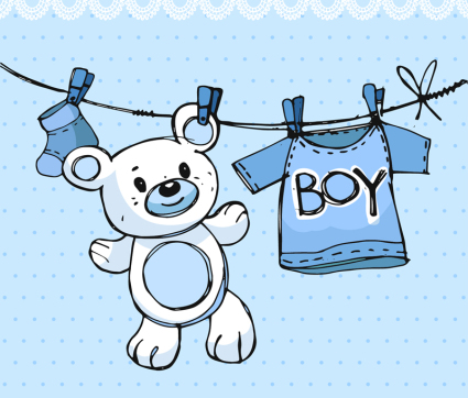 Bleu corde ¨¤ linge et l'ours en peluche vecteur