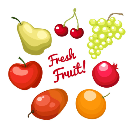 7 d¨¦licieux vecteur mat¨¦riel de fruits