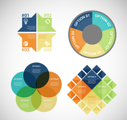 4 couleurs d'informations de l'entreprise carte