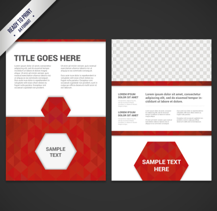 Mode brochure d'affaires vecteur rouge