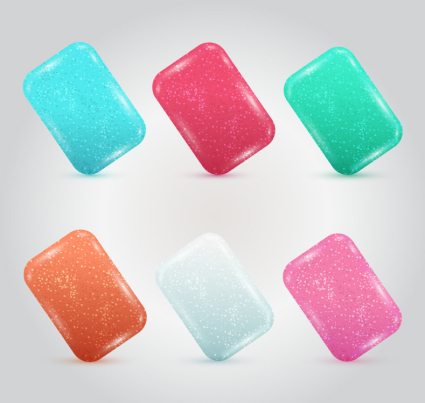 6 mâcher mat¨¦riel vecteur de couleur de la gomme