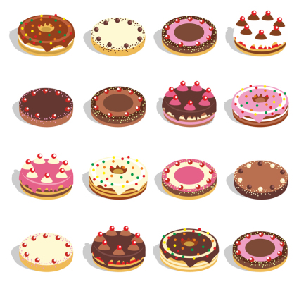 16 paragraphe d¨¦licieux gâteau rond vecteur mat¨¦riel