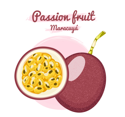 Vecteur de conception de fruit de la passion frais