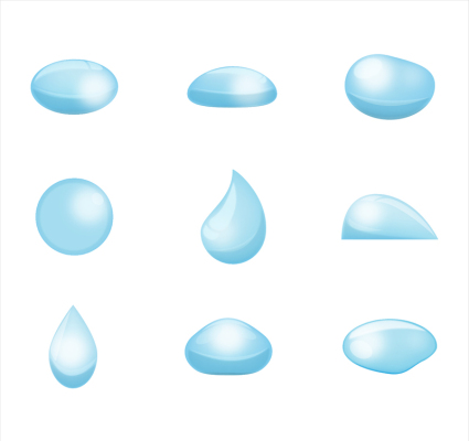 9 bleu vecteurs de design goutte d'eau