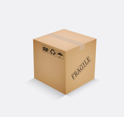 Trois dimensions des boîtes en carton vecteur de conception