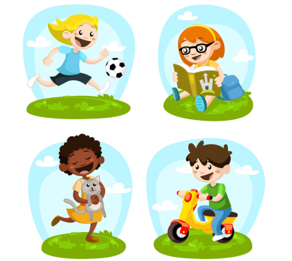 4 vectorielle jeu de dessin anim¨¦ les enfants