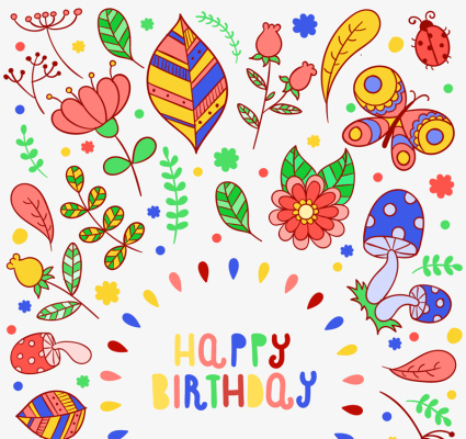 Cartes color¨¦es d'anniversaire vecteur mat¨¦riel Floral