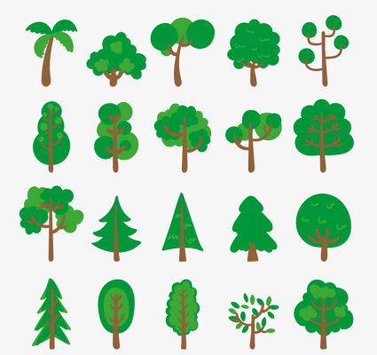 20 mod¨¨les d'arbres verts vecteur mat¨¦riel de conception