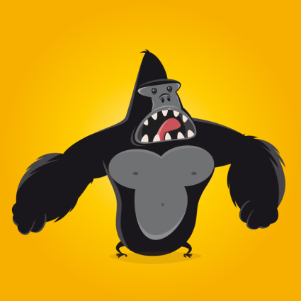 King Kong vecteur de gorille de bande dessin¨¦e de mat¨¦riau hurlement