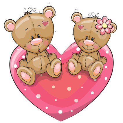 Ours amour couple assis sur un vecteur