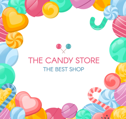 Magasin de bonbons Creative mat¨¦riau affiches vecteur