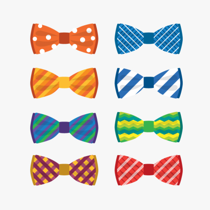 8 couleur du mat¨¦riau nœud papillon vecteur
