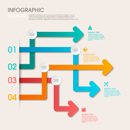 Colored Arrows vector sch¨¦ma Business Information