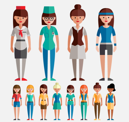 12 femmes professionnelles de vecteur de conception