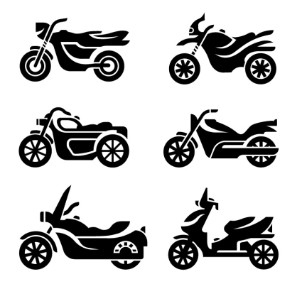 Vecteur mat¨¦riel moto silhouette 6 de la mode
