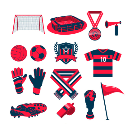 Paragraphe quatorze ans de football rouge ¨¦l¨¦ment mat¨¦riel vecteur