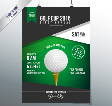 Affiches vecteur mat¨¦riel mode tournoi de golf