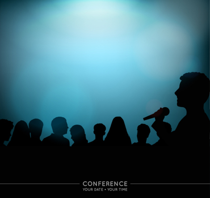 Confrence chiffres affiche silhouette vecteur matriel
