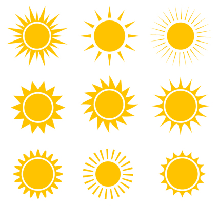 9 Creative soleil icône vecteur