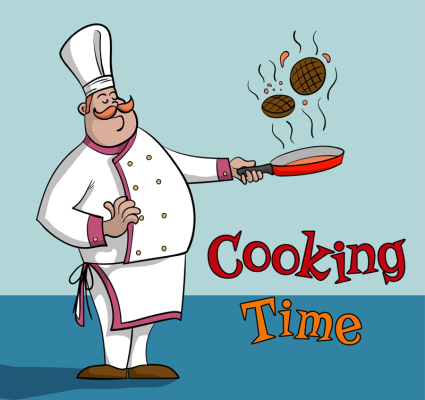 Cartoon chef de vecteur mat¨¦riel de cuisson