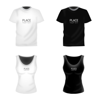 4 gilet et T-shirt vecteur
