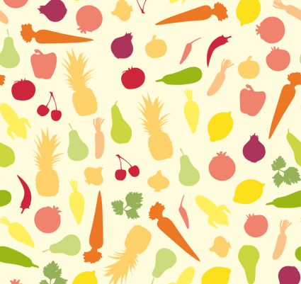 ColorL¨¦gumes et fruits de couleur seamless background