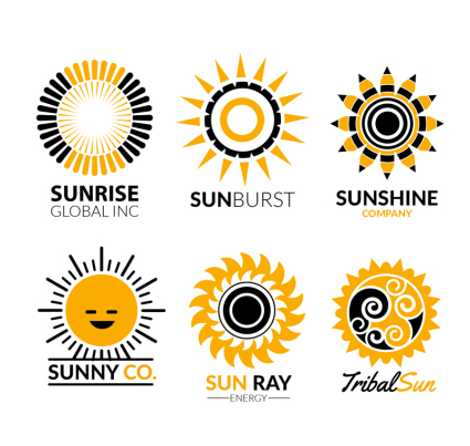 6 Creative vecteur de symbole du soleil