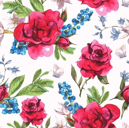 Vecteur de fond sans soudure avec des roses rouges