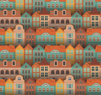 Bâtiments aux couleurs de fond sans soudure vecteur mat¨¦riel