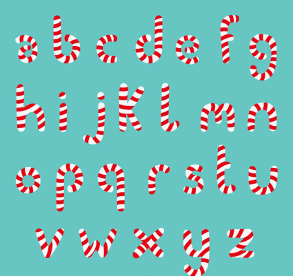 Vecteur de la conception des 26 lettres de bonbons