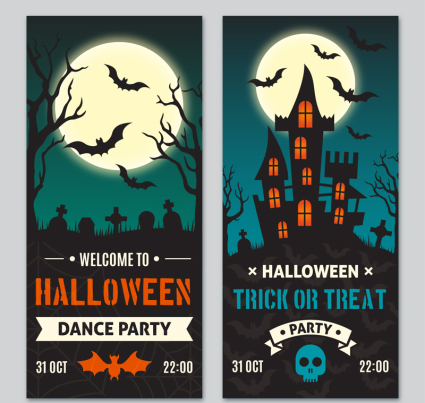 2 Carte Halloween Party Vector