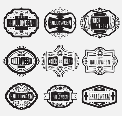 9 Noir Halloween mat¨¦riel vecteur de l'¨¦tiquette