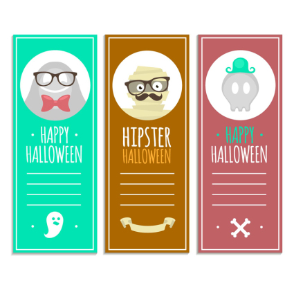 3 bannire couleur Halloween Vecteur