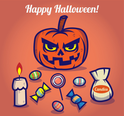 9 bande dessin¨¦e ¨¦l¨¦ment mat¨¦riel vecteur Halloween