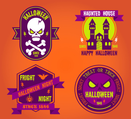 Vecteur d'¨¦tiquettes 4 Terror Halloween