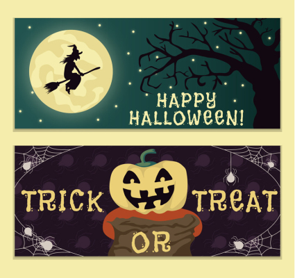 Banni¨¨re 2 Vintage Halloween Vecteur