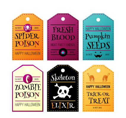 6 logo de couleur parti Vector Halloween