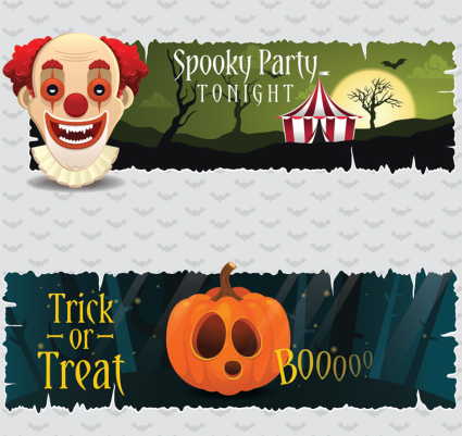 2 crative bannire d'un parti vecteur Halloween