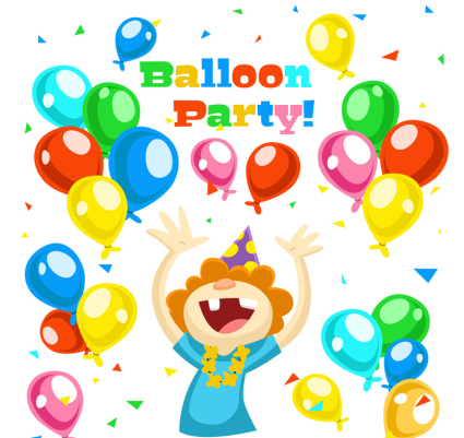 Ballons color¨¦s et des cartes d'anniversaire pour les enfants Vecteurs