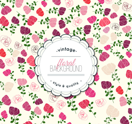 Rose fleurs fond vecteur mat¨¦riel Vintage